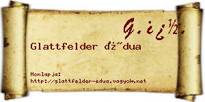 Glattfelder Édua névjegykártya